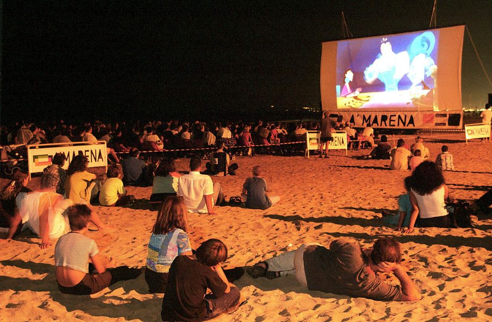 Cinema sulla spiaggia, Amarena, Rimini foto di Archivio Provincia di Rimini