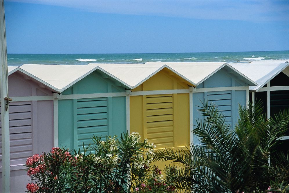 beach cabins, Riccione photo by L. Bottaro