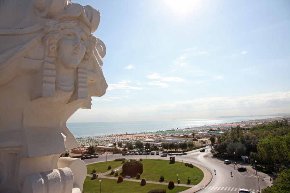 view over the beach from Grand Hotel, Rimini photo by PH. Paritani