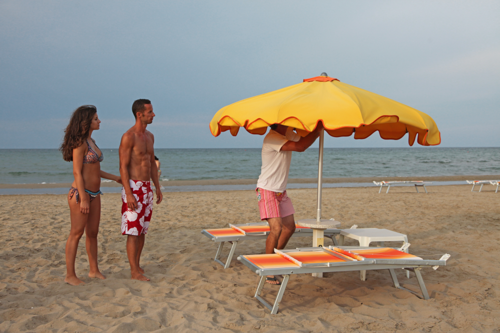 tourists on the beach, Riccione photo by PH. Paritani