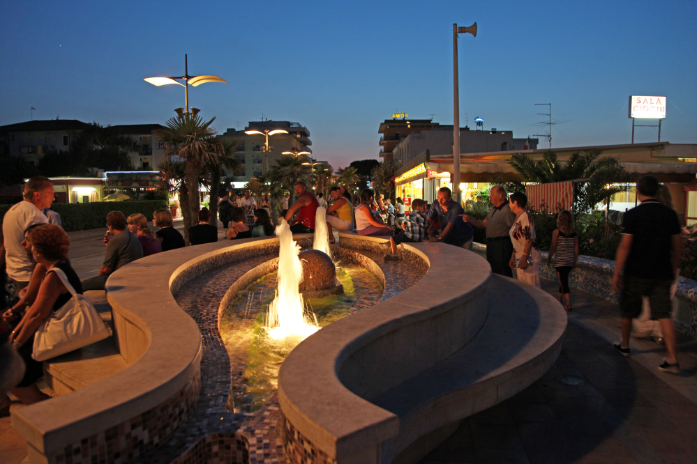 promenade at night, Misano Adriatico photo by PH. Paritani