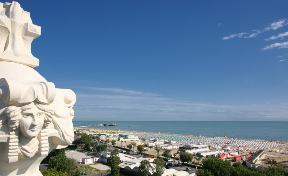 view over the beach from Grand Hotel, Rimini photo by PH. Paritani