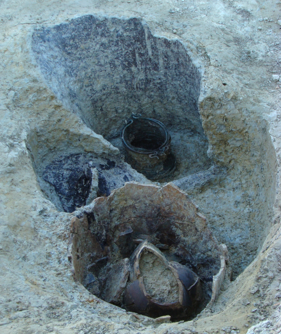 Verucchio, Museo civico archeologico, impronta in negativo di trono ligneo foto di Soprintendenza per i Beni Archeologici dell'Emilia-Romagna