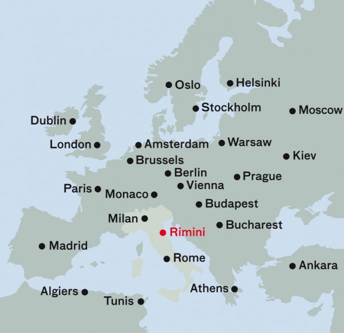 Map of Europe photo by Archivio Provincia di Rimini