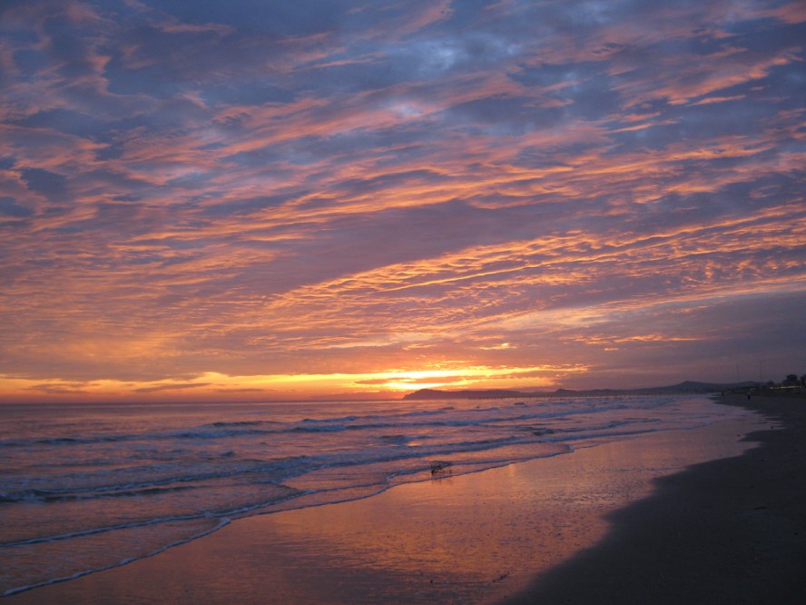 Rimini, beach at sunrise photo by L. Pollio