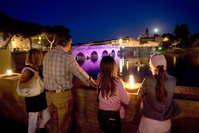 Notte Rosa al Ponte di Tiberio, Rimini foto di D. Piras