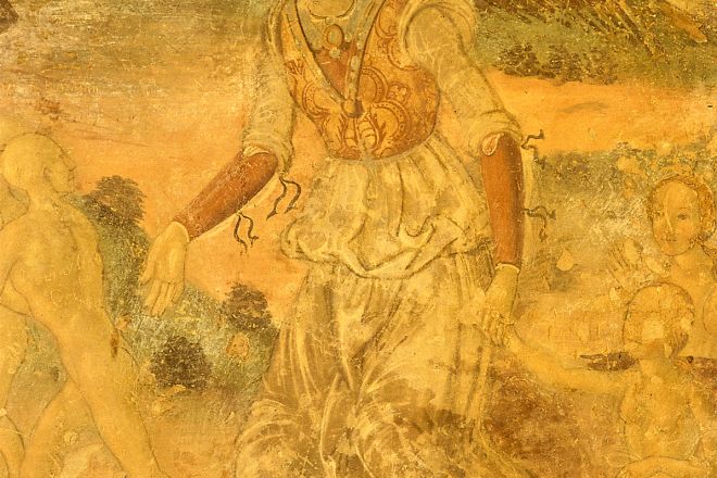 Affresco quattrocentesco, Chiesa dell'Ospedale, Montefiore Conca Foto(s) von T. Mosconi