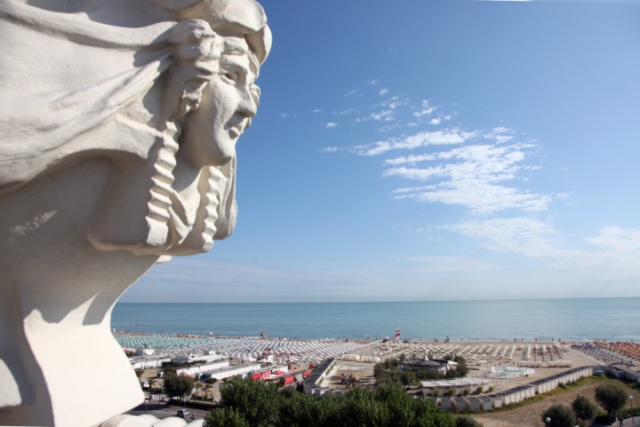 view over the beach from Grand Hotel, Rimini photo by PH. Paritani