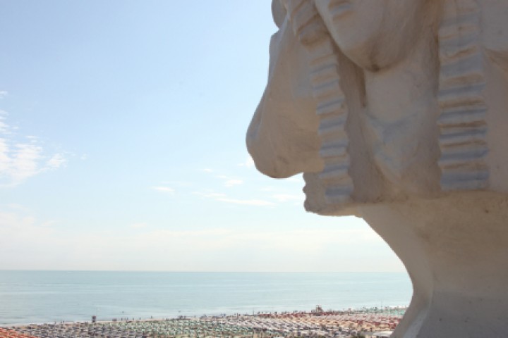 view over the beach from Grand Hotel, Rimini photo by PH. Paritani