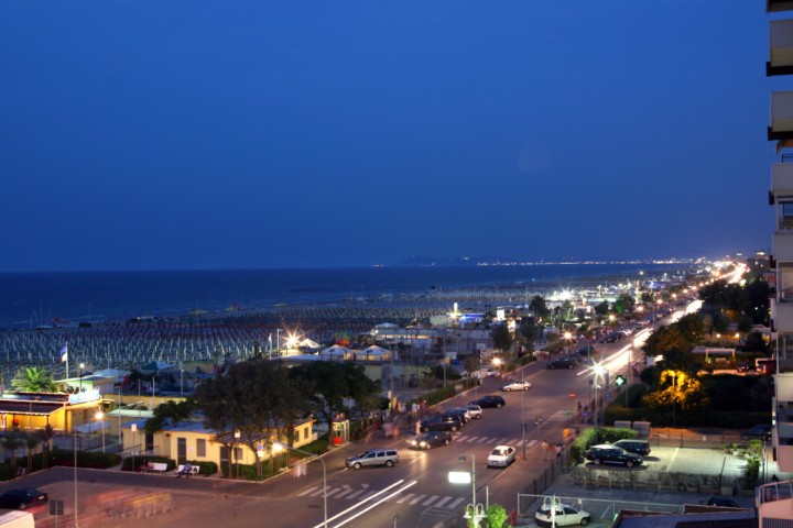 promenade at night, Rimini photo by PH. Paritani