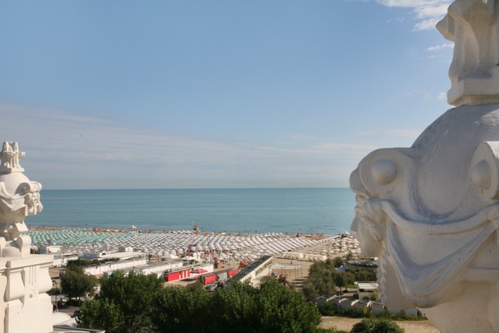 view over the beach from Grand Hotel, Rimini photo by PH. Paritani