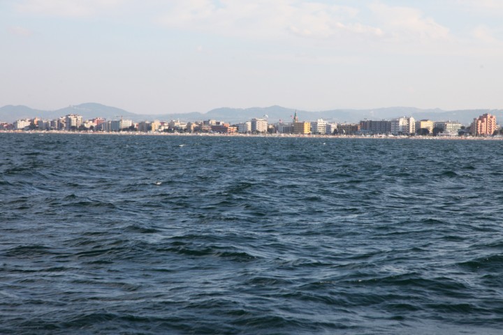 Beach view from sea, Rimini photo by PH. Paritani