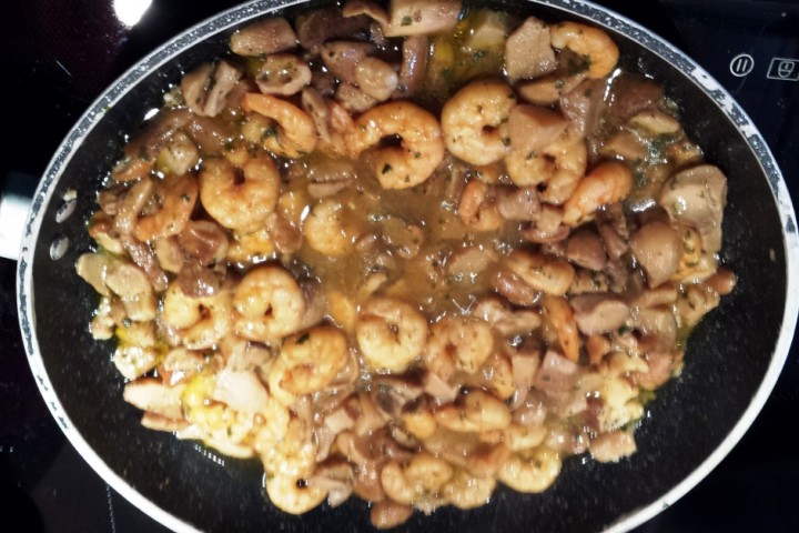 Shrimp and mushrooms photo by Terri