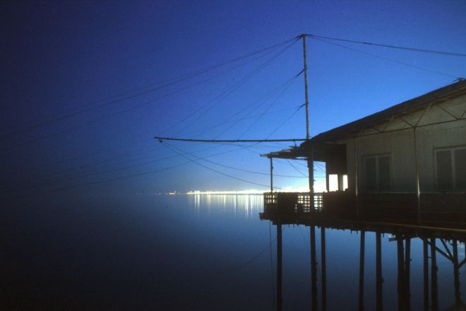 Molo di notte, Rimini foto di E. Salvatori